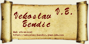 Vekoslav Bendić vizit kartica